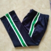 夏季中小学生校服裤子藏蓝色白绿白杠，纯棉宽松休闲运动裤男女长裤