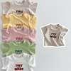 宝宝短袖t恤夏季薄款婴儿字母上衣韩版男女，儿童半袖百搭打底衫潮