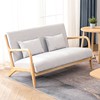 免洗科技布北欧实木双人沙发小户型客厅卧室轻奢现代简约原木休闲