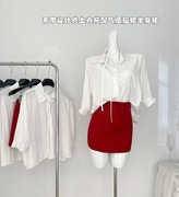 LIKE EVE秀场衬衫G家轻奢感白衬衫女系带设计感上衣