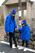 儿童男童克莱因蓝棉服，女童2023冬季外套，中大童亲子装冬装母女