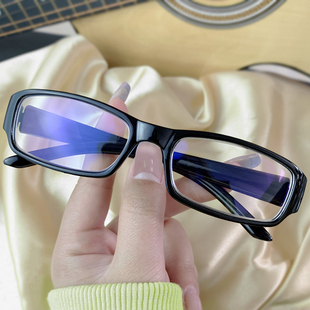 超轻蓝膜防辐射近视眼镜，成品配100-600度眼镜框，平光眼镜架男女款