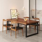 简易仿实木餐桌小户型，家用客厅吃饭桌子，长方形木桌子饭店桌椅组合