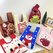 圣诞节新年礼物针织包女韩版，百搭时尚可爱手提包毛线伴手礼糖果袋