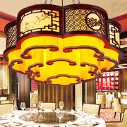 现代中式吊灯圆形酒店工程大灯客厅餐F厅包厢大厅祥云木艺异型灯