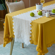 蕾丝桌布桌旗美式复古乡村法式餐桌桌巾轻奢北欧茶几装饰布柜盖布