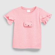 女童短袖T恤纯棉夏装儿童圆领半袖粉红色上衣婴儿宝宝体恤衫6