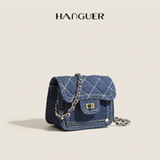hanguer&ck牛仔布迷你小包包，女2024装手机出门的小斜挎包夏天