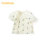 巴拉巴拉童装儿童衬衫女童短袖，上衣可爱夏装时髦洋气休闲装蝴蝶结