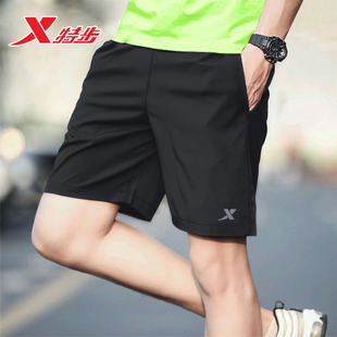 特步短裤运动裤男速干夏季薄款健身跑步五分裤，宽松男士运动裤