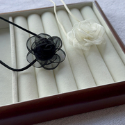 网纱山茶花颈带轻奢小香风玫瑰，花朵锁骨项链多用饰品性感蕾丝项圈