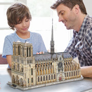 乐立方3D立体拼图成年大型拼装古建筑模型巴黎圣母院教堂礼物玩具