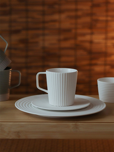 日本进口枯山水陶瓷咖啡杯碟手工马克杯水杯复古茶杯茶碟礼盒套装