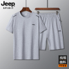 jeep吉普中老年运动套装，男士夏天纯棉，短袖中年爸爸夏装休闲运动服