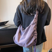 斜挎包女大学生上课包包女两用ins风日系大容量纯色帆布包单肩包