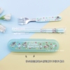 (38元)日本限定蜡笔小新日本制餐具叉子筷子便携不锈钢收纳盒
