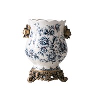 新中式青花冰裂纹陶瓷p花瓶创意家居装饰品客厅书房欧式花瓶摆件
