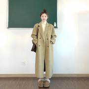 呢子大衣女毛呢外套，高级感秋冬装韩版小个子赫本风中长款加厚