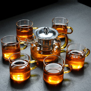 定制旧望格耐高温可煮玻璃，茶壶茶具套装，家用双层隔热茶杯泡茶茶盘