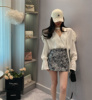韩国洋气时尚设计感小众长袖挂脖衬衫 春季女装高级感法式雪纺衫