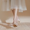 婚鞋女2023年新娘鞋结婚鞋子，平时可穿高跟鞋细跟主婚纱水晶鞋