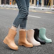 2022雨鞋女士中筒雨靴，欧美户外时尚防水工作鞋，厨房胶套鞋定制