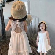 女童连衣裙夏装儿童沙滩裙子2024洋气夏季公主裙女宝宝吊带裙