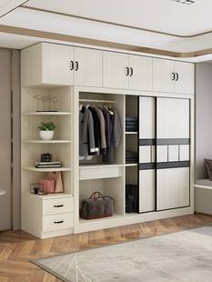 衣柜简约现代推拉门卧室实木衣橱，组合整体小户型家用收纳轻奢板材