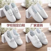 白球鞋白鞋儿童白色帆布鞋学校指定白布鞋男白球鞋女童白运动鞋