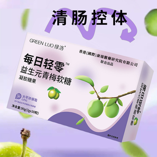 香港康瑞研究院greenluo绿洛每日轻零益生，元青梅味糖果