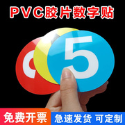 pvc胶片贴数字号码牌数字贴，编号牌数字机台，编号牌标识牌楼层