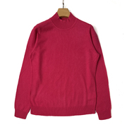 羊绒衫女100纯羊绒半高领毛衣，套头打底枚红色2023年秋冬季通