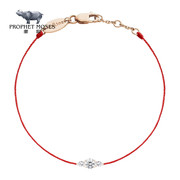 Redline/红绳女士饰品精致小巧镶钻 0.22 克拉水晶玫瑰金线手链