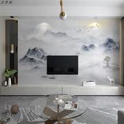 电视背景墙壁布新中式3d立体墙画客厅墙贴纸影视沙发墙面装饰壁纸