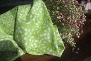 全棉白色绿色桌垫大包裹布桌布包袱皮日式绿叶小清新布78cm