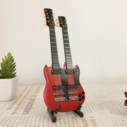 可刻字手工木制电贝司电吉他模型乐器，模型摆件送男女朋友生日礼物