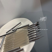 npc定制n系列冰黑美甲，笔刷彩绘拉线笔，大方圆头光疗排笔高级套装