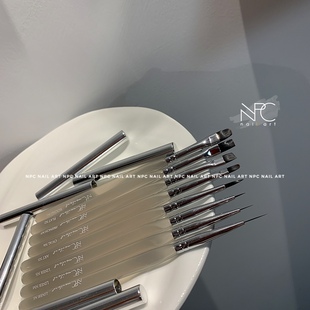 npc定制n系列冰黑美甲笔刷，彩绘拉线笔大方圆头光疗排笔工具套装