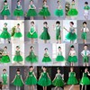 六一儿童合唱演出服幼儿园舞蹈，女童蓬蓬纱裙，公主裙绿色小草表演服