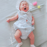三个月女宝宝夏装公主0-1岁婴儿衣服可爱三角哈衣公主婴儿服纱布