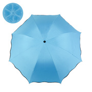 创意荷叶边遇水开花黑胶，伞防晒防紫外线，晴雨伞太阳伞印刷广告伞
