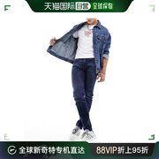 香港直邮潮奢g-star男士，g-star中长蓝色，紧身牛仔裤