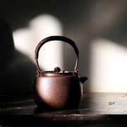 红铜潘壶 手工一体壶匠人茶器雅致900ml泡茶壶铜烧水器煮茶口打出