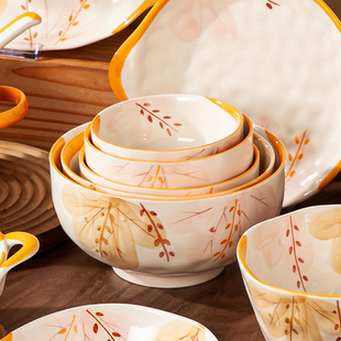 陶瓷喝汤碗家用6英寸碗大容量微波炉，面碗泡面盛汤盆餐具2023
