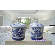 景德镇陶瓷器摆件青花瓷大号茶叶罐普洱七子饼茶盒 储茶罐 茶饼罐
