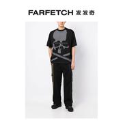 Mastermind World男士骷髅头印花短袖T恤FARFETCH发发奇