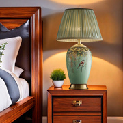 美式奢华高档客厅茶几台灯，中式卧室床头灯，欧式复古花鸟书房纯