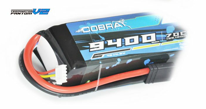 COBRA V2 4S 9400毫安锂电池70C 8S大X FID电锤大X大脚模型