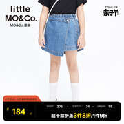 littlemoco童装夏装女童，纯棉牛仔裙短裤，半身裙儿童裙子裙裤短裙