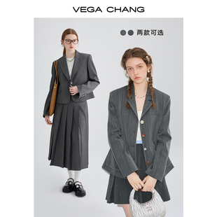 vegachang时尚套装，女2024年春季通勤ol西装半身裙洋气两件套